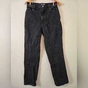 Abercrombie & Fitch The 90's Straight Ultra High Rise Black Denim Curve Jeans